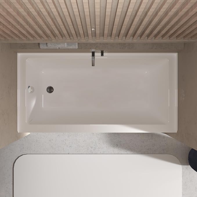 60x30 Inch Acrylic Drop-in Bathtub, Rectangular Soaking Tub - Image 7