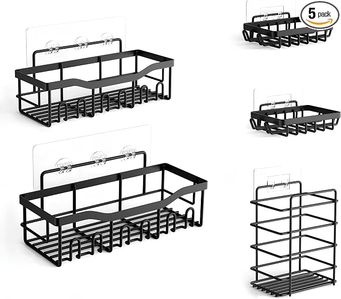 Fab Glass and Mirror 5-Pack Shower Caddy, Bathroom Caddy by FabGlassandMirror