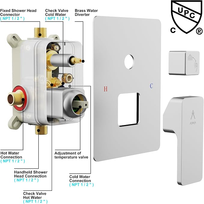Shower System Modern Rain Brass Faucet Set - Image 7