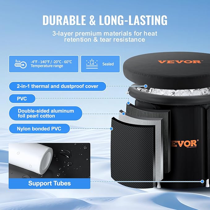 VEVOR Ice Bath Tub, Cold Water Therapy Plunge Tub - Image 3