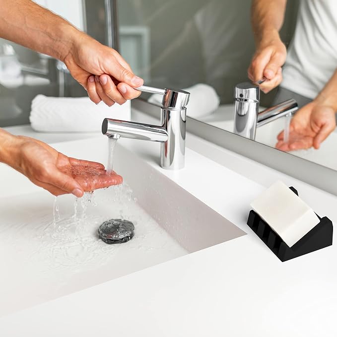 Silicone Soap Dish Self Draining Bar Soap Holder - Image 6