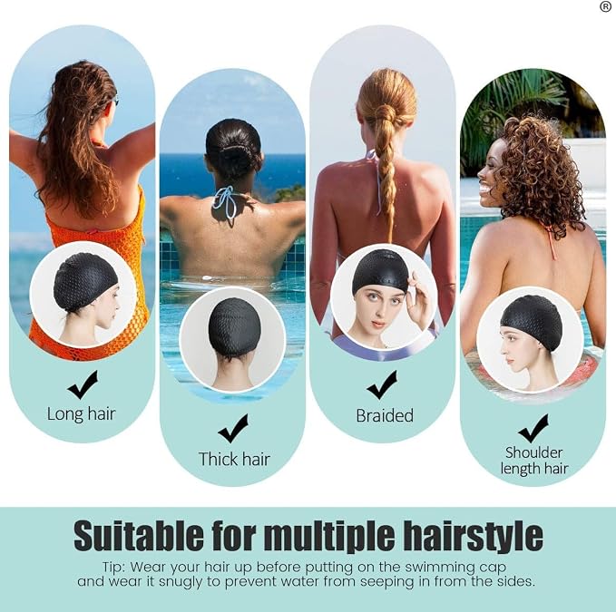 Tripsky Silicone Swim Cap, Comfortable Bathing Cap Ideal - Image 4