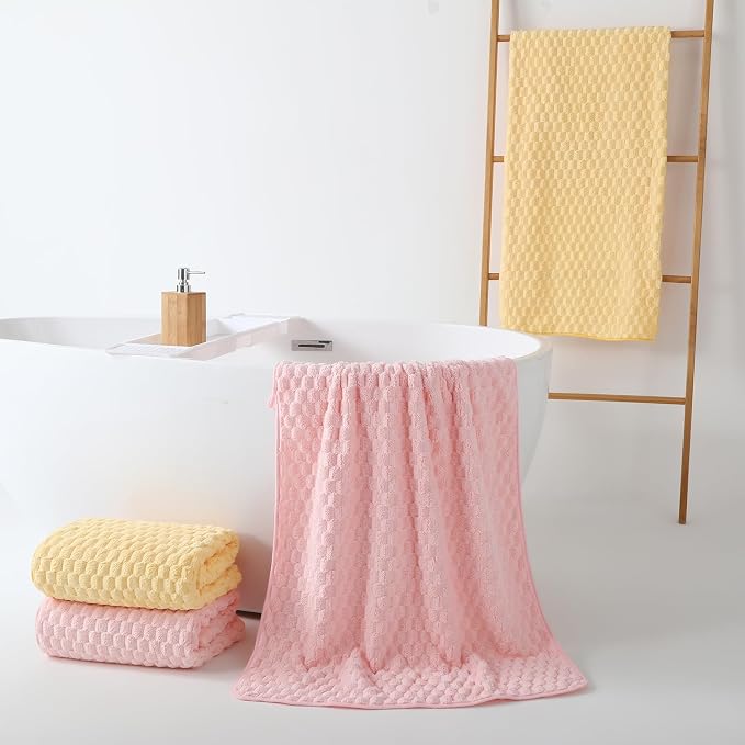 REDKISS Microfiber Bath Towels Set of 4-27x55 Inch Large Waffle Bath Towels - Image 5