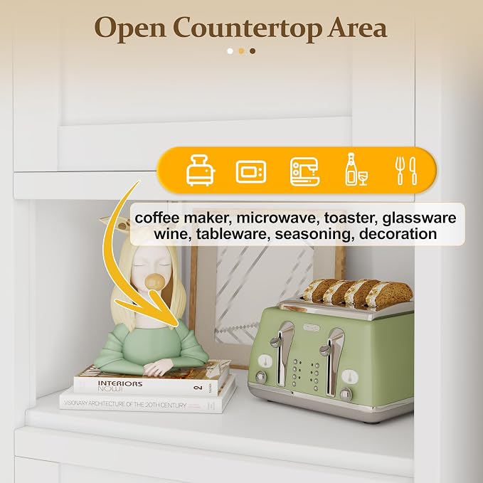 66.93" Tall Bathroom Storage Cabinet, Metal Storage Cabinet - Image 5