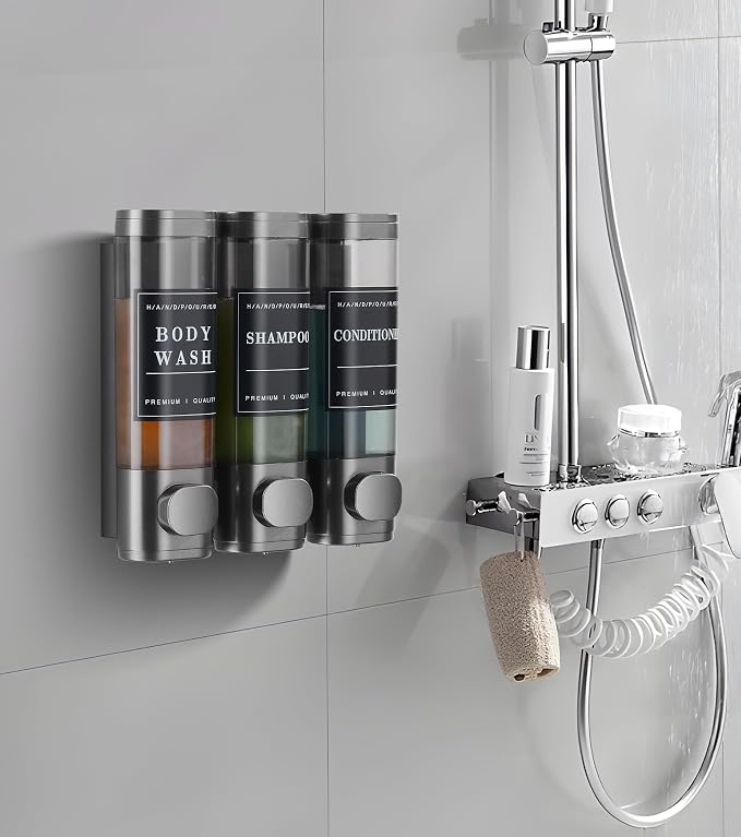 Shower Soap Dispenser Wall Mounted No Drill Shampoo Dispenser - Image 9