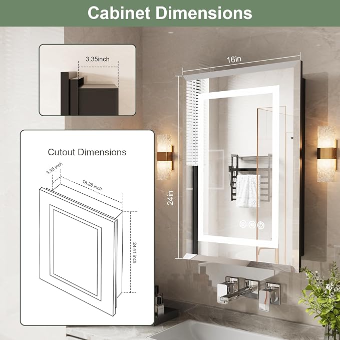 Medicine Cabinet, LED Mirror Cabinet - Image 2