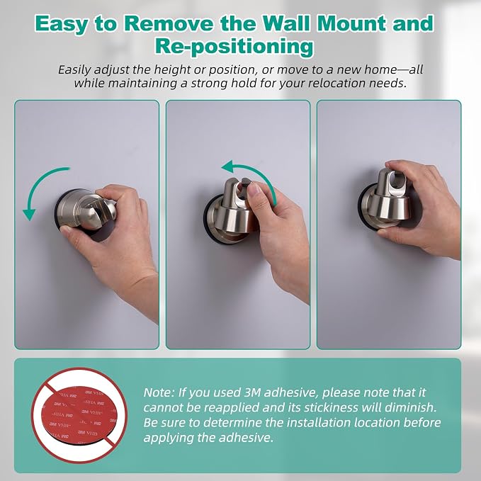 2 Pack Vacuum Suction Cup Shower Head Holder, Removable Shower Head Bracket - Image 8