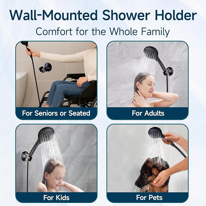 BRIGHT SHOWERS Strong Adhesive Shower Head Holder - Image 4