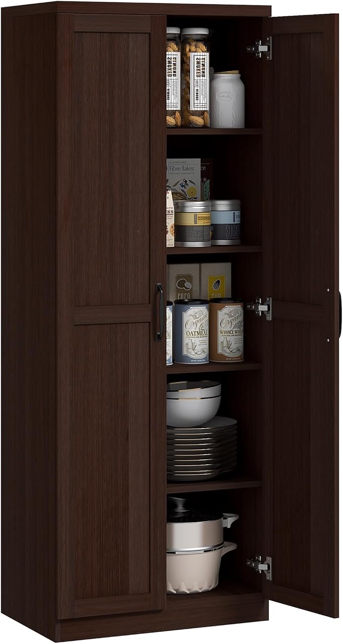 HOMCOM 63" 2-Door Kitchen Pantry, Freestanding Storage Cabinet by HOMCOM