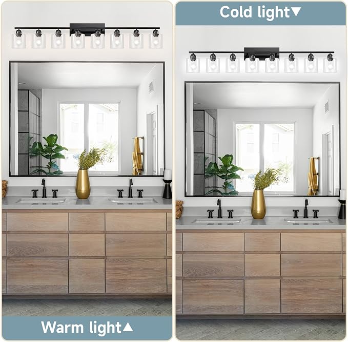 Modern 8 Light Bathroom Light Fixtures, 52 inch Vanity Lights - Image 4