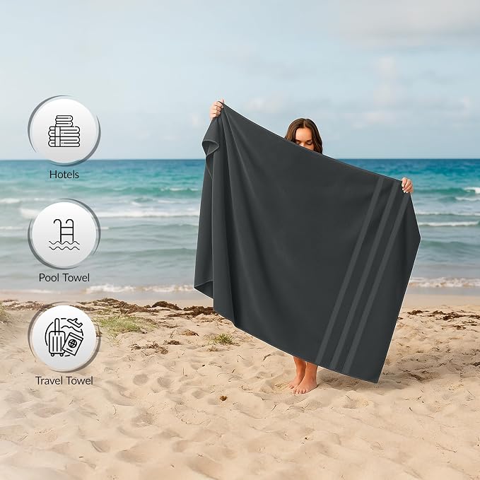 RIVERSIDE Pack of 2 Extra Large Bath Sheets 35 x 70 Inches - Image 7