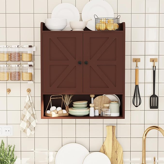 EasyCom 22" W x 26" H Bathroom Wall Cabinet, Farmhouse Medicine Cabinet - Image 2