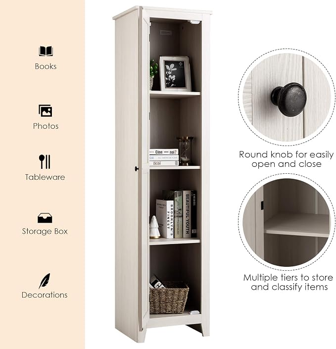 Giantex Tall Storage Cabinet Freestanding Floor Storage Tower - Image 6