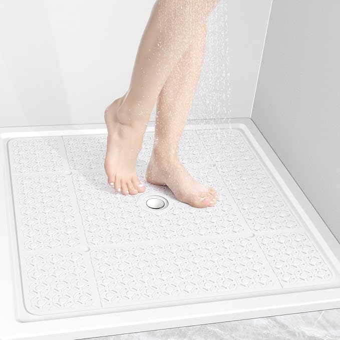 OTHWAY Square Shower Mat, TPE Non-Slip Mat by OTHWAY