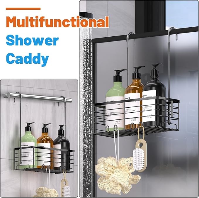 YUOROS Hanging Shower Caddy, Over the Door Shower Organizer Rack 304 Stainless - Image 2