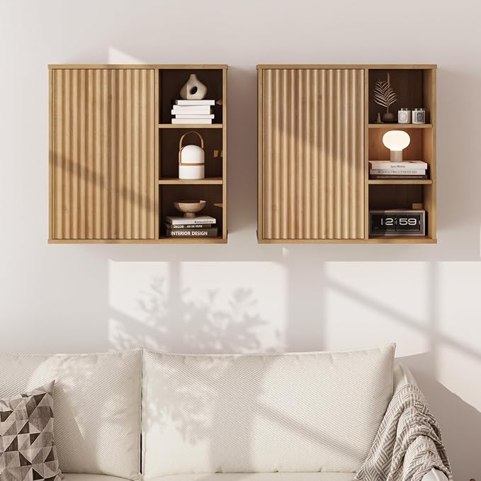 Fluted Bathroom Wall Cabinet, Small Medicine Wall Cabinet - Image 9