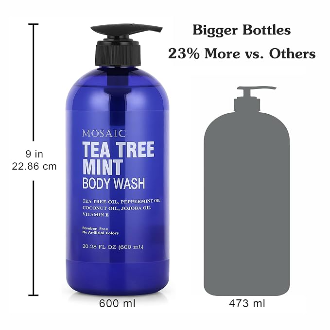 Tea Tree Body Wash with Mint & Shower Gel with Vitamin E - Image 6