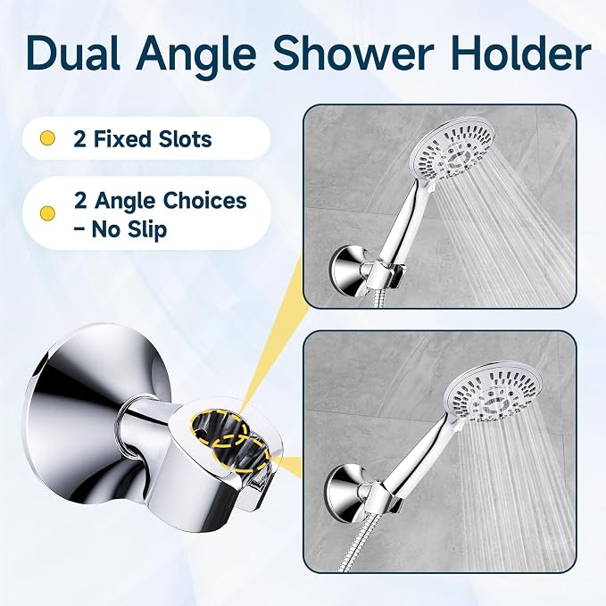 BRIGHT SHOWERS Strong Adhesive Shower Head Holder - Image 2