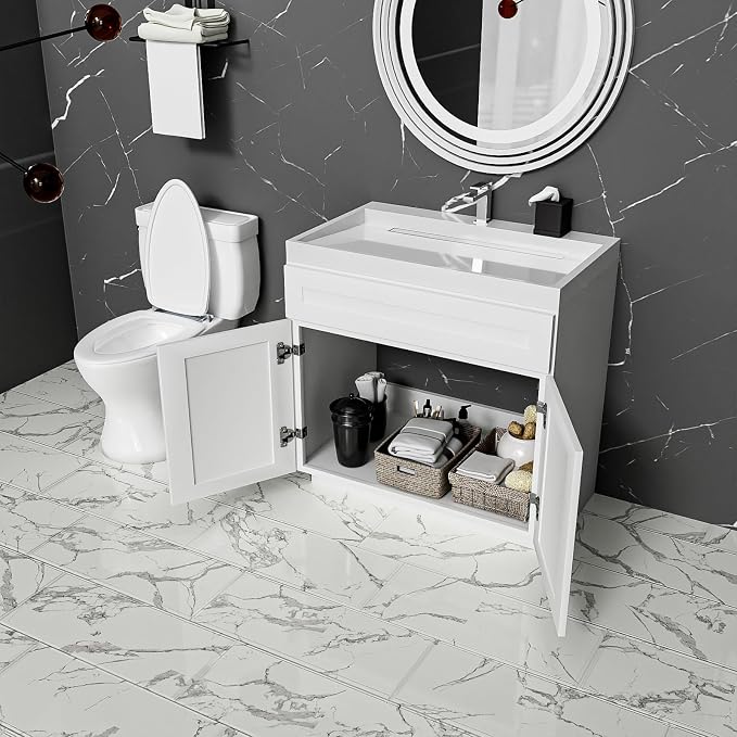 KitchenMan 30 Inch Bathroom Vanity Without Sink and Top Unassembled Bathroom - Image 2