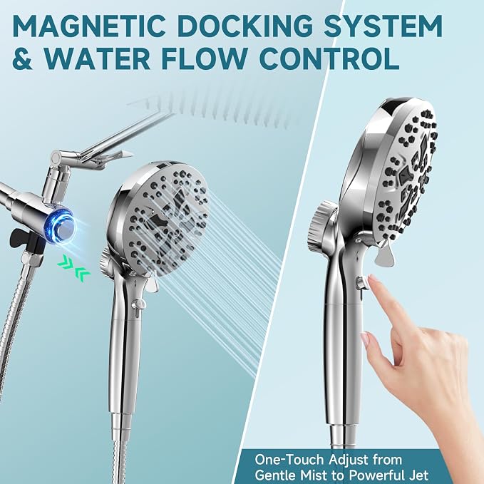 Filtered Shower Head With Handheld Combo, Detachable Dual Showerhead with - Image 2