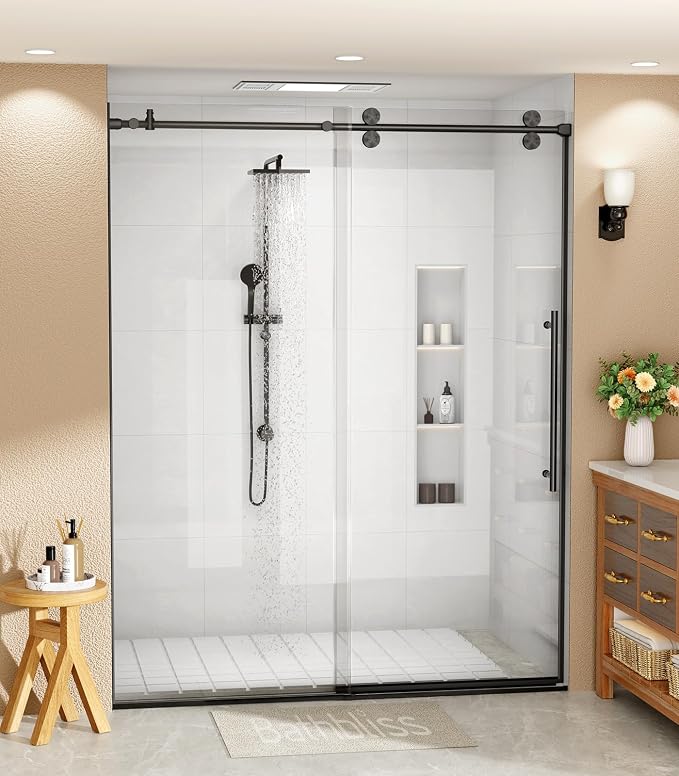 Bathbliss Glass Shower Door 44"-48" Wx76 H, Frameless Sliding Glass Door by Unknown