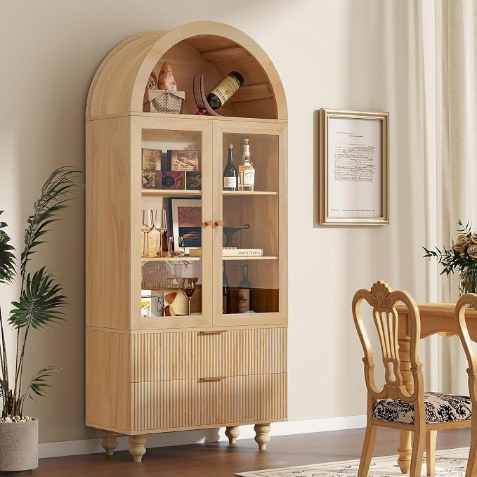 71" Tall Arched Pantry Cabinet - Image 6