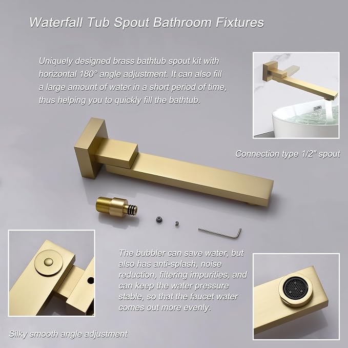 Thermostatic Brushed Gold Shower System - Image 4