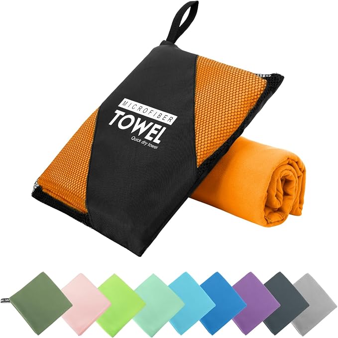 Microfiber Travel Towel, Soft Lightweight Quick Dry Towel, Super Absorbent by ZIUDBOC