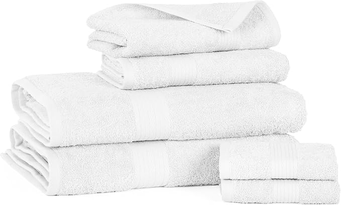 Ample Decor Bathroom Towel Set of 6-2 Hand Towel, 2 Bath Towel, 2 Wash Cloths - Image 3