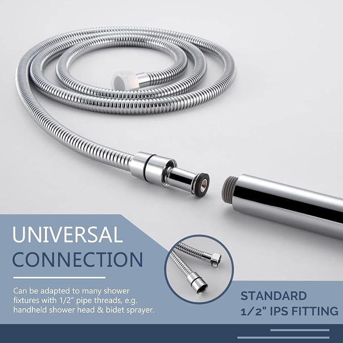Angle Simple Replacement Shower Hose 79", Stainless Steel Flexible Handheld - Image 7