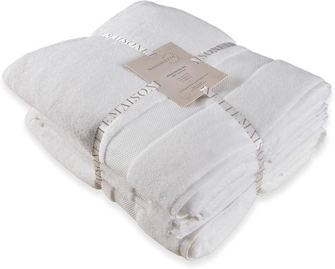 Maisonette Elegance 100% Organic Cotton Turkish Bathroom Towels Set, Soft & - Image 2