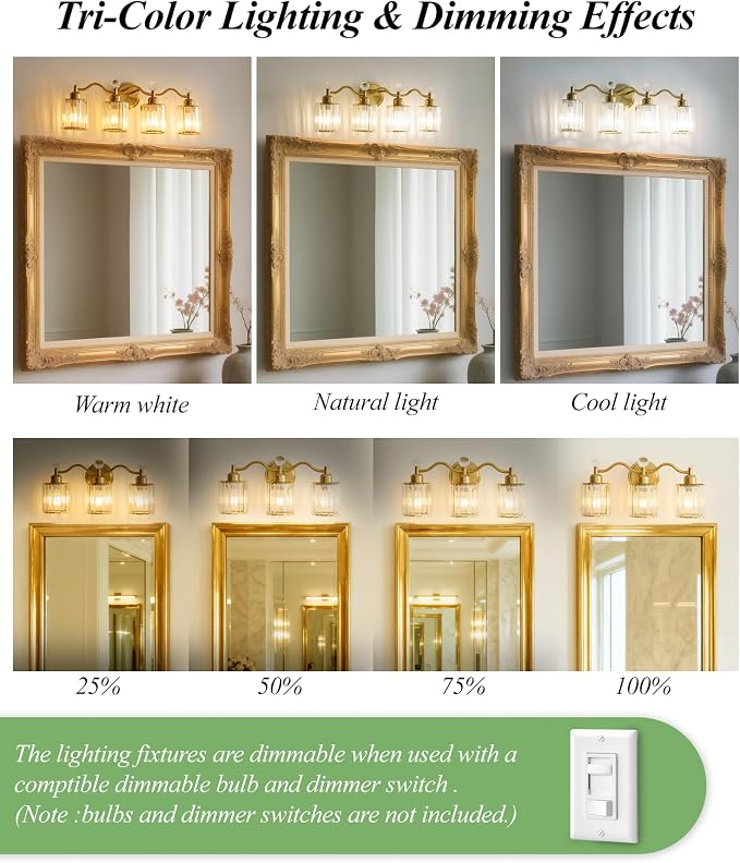Bathroom Vanity Light Fixtures 5-lights, Bathroom Lights Fixture - Image 5