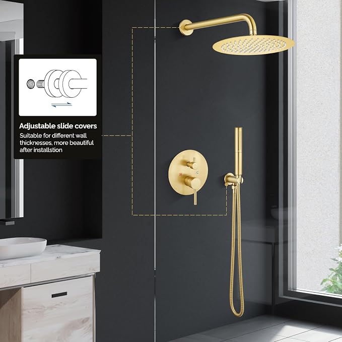Airuida Shower Fixtures 2 Functions Shower Faucet Set Wall Mounted - Image 3