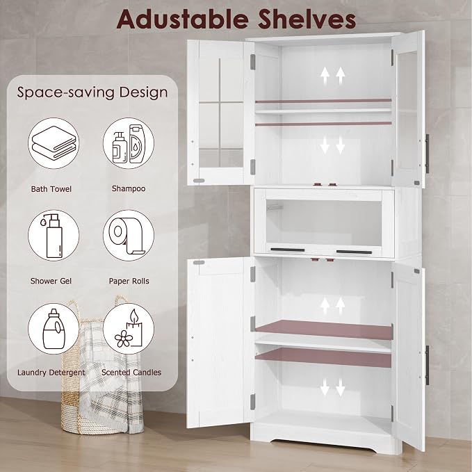 GAOMON Tall Bathroom Cabinet, Freestanding Storage Cabinet - Image 5