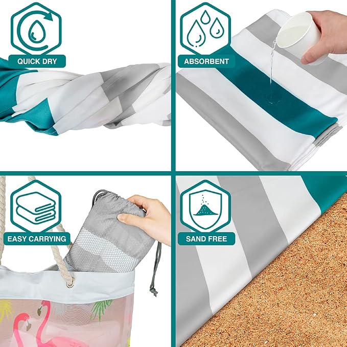 SUN CUBE Microfiber Beach Towel, Quick Dry Sand Free Beach Towel, Lightweight - Image 4