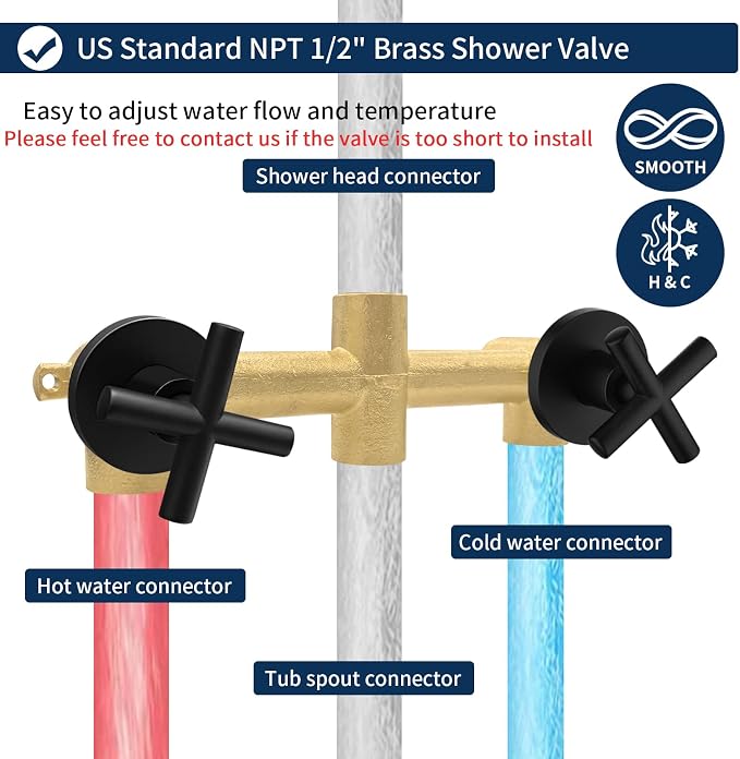 2 Handles Shower Faucet Set - Image 4