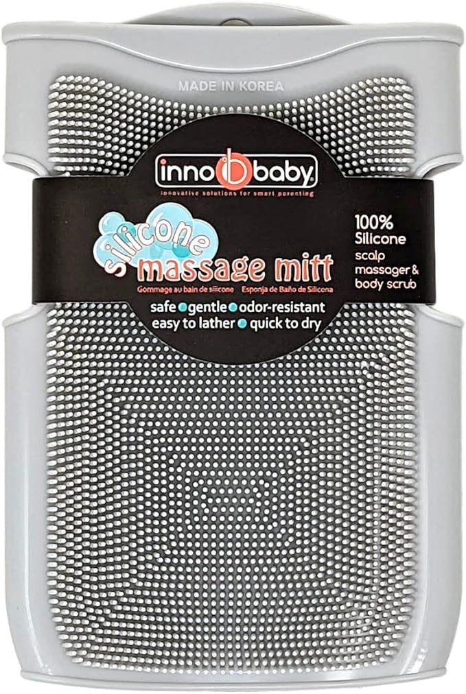 Innobaby Double Sided Silicone Massage Mitt Bath Scrubber Shower Brush & Scalp - Image 7