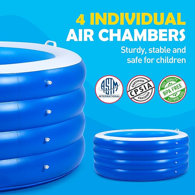 Biange Blow Up Pool, Kids Pool Inflatable, Kiddie Baby Swimming Pool - Image 4