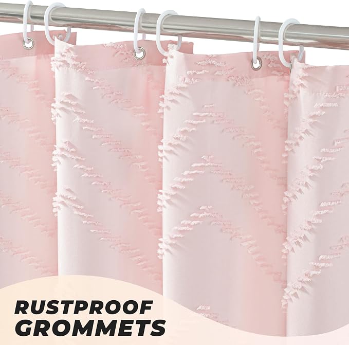 Pink Shower Curtain Boho Shower Curtains - Image 5