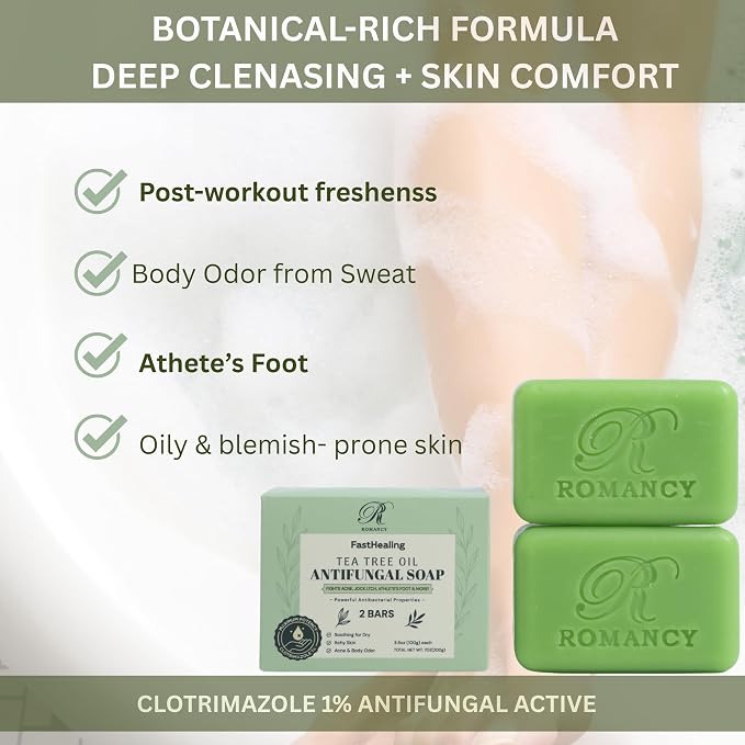 Romancy Tea Tree Antifungal Soap Bar - Image 8
