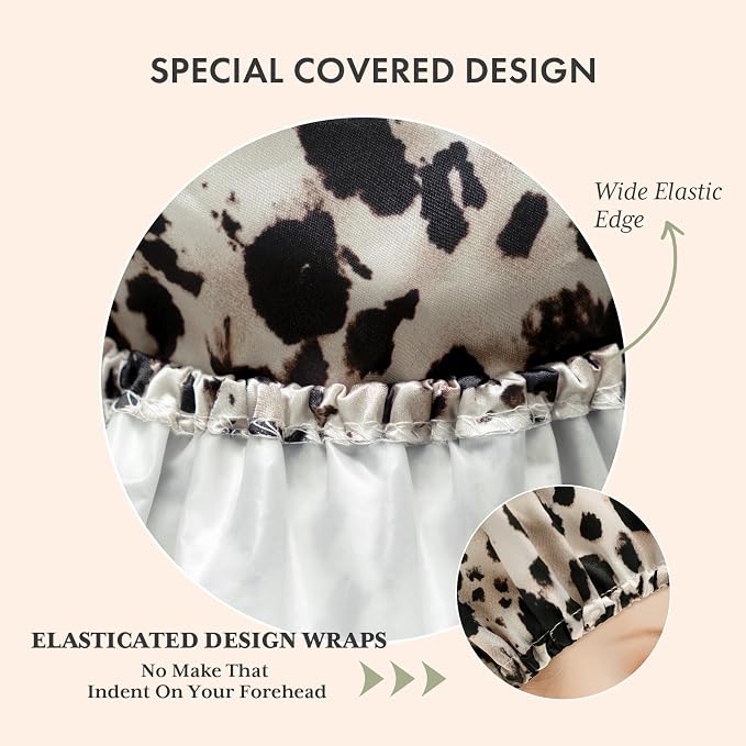 AmazerBath Shower Cap, Double Layers Hair Cap - Image 6