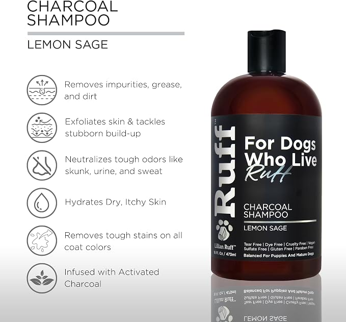 Ruff by Lillian Ruff Activated Charcoal Pet Shampoo – Deep Cleanser, Deodorizer - Image 2