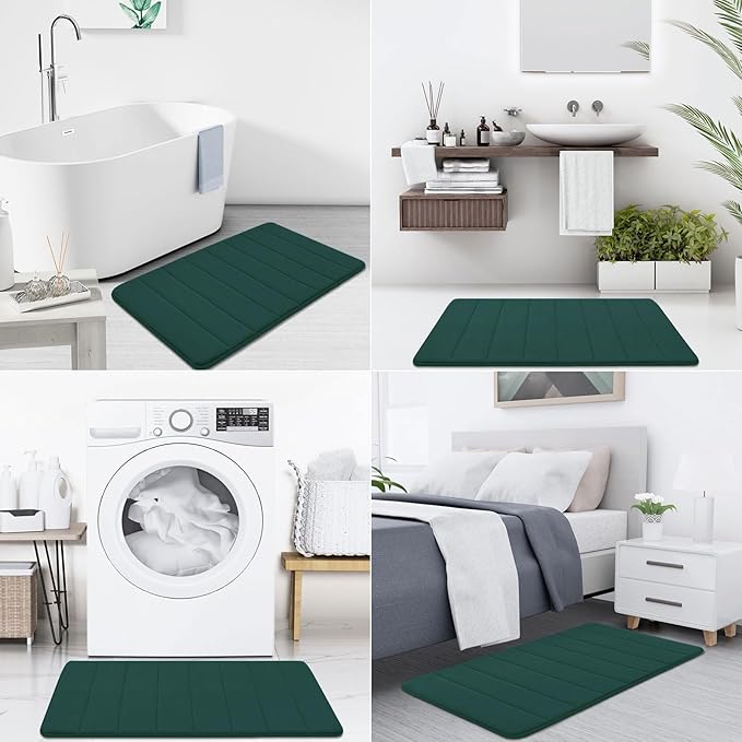 Buganda Memory Foam Bath Mat, Ultra Soft and Non-Slip Bathroom Rugs, Water - Image 7