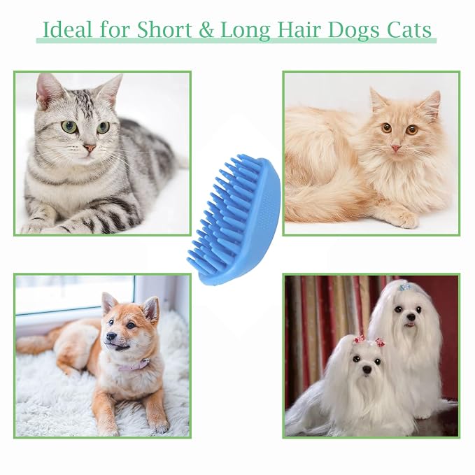 Dog Bath Brush, Pet Silicone Shampoo Brush, Rubber Shower Wash Curry Brush - Image 5