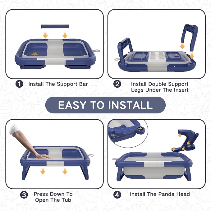 Collapsible Baby Bathtub for Newborn to Toddler, Portable Baby Bath Tub for - Image 7