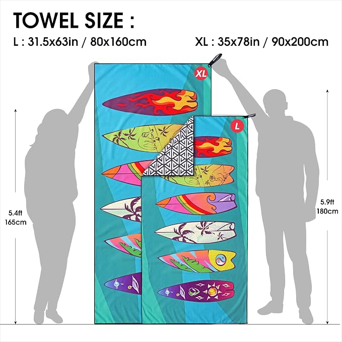 4Monster Microfiber Beach Towel Quick Dry, Super Absorbent Lightweight Travel - Image 4