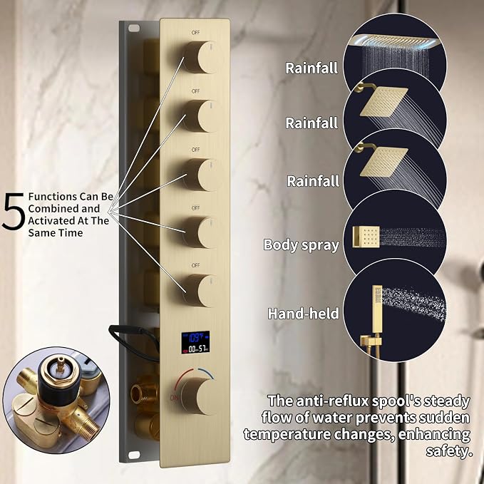 Shower System 16X26 inch Ceiling Mounted Shower Faucet Set - Image 3