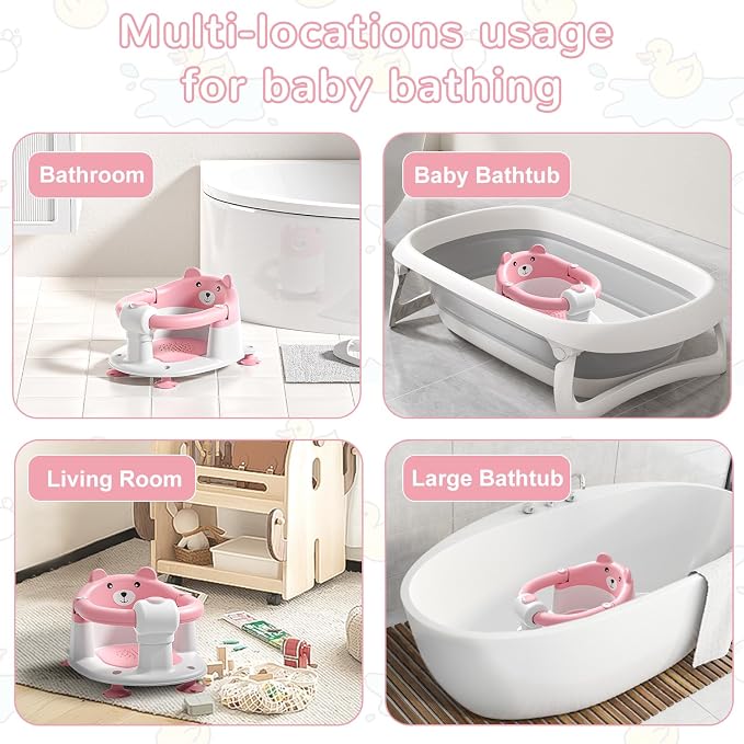 Baby Bath Seat for Babies 6 Months & up, Non-Slip Toddler Bath Seats for Babies - Image 7