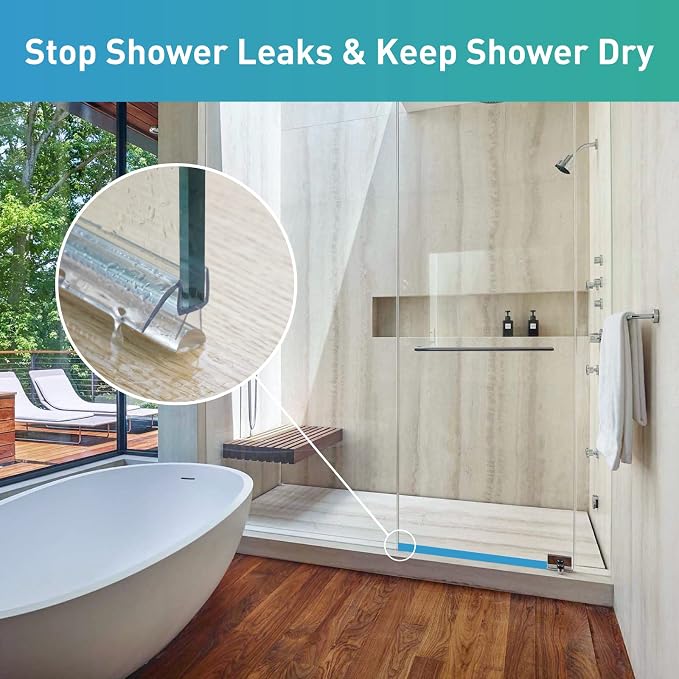 Shower Door Bottom Seal, Frameless Glass Shower Door Seal Strip, Stop Shower - Image 5