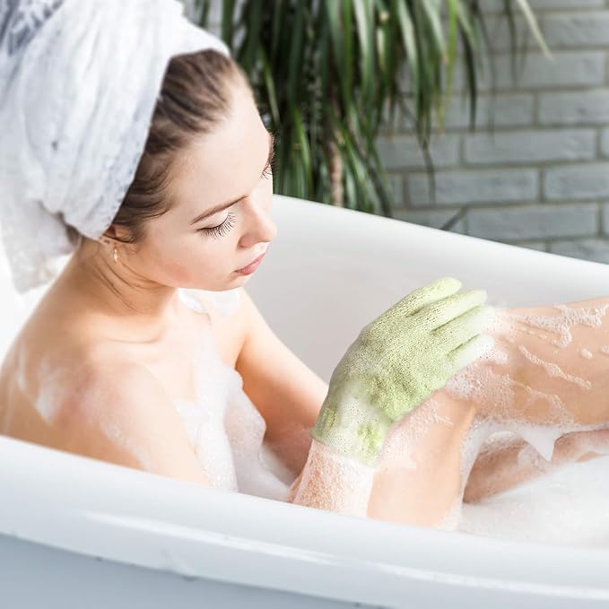 MIG4U Shower Exfoliating Scrub Gloves, Bathing Gloves Body Wash Dead Skin - Image 5